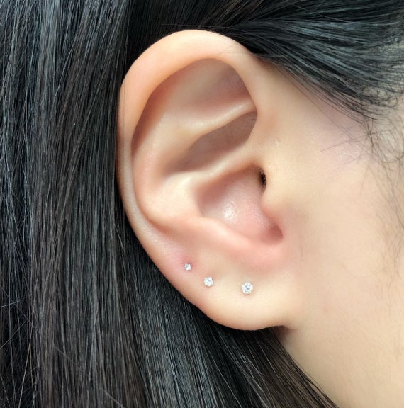 cz studs silver earrings stud earrings small gold studs Tiny CZ charm stud earrings E4SF1045 cz earrings cz charms jewelry