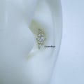 Marquise CZ Push-In Threadless Titanium Labret: 18g/16g/14g Flat, Cartilage, Conch Piercing