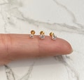Gold CZ Labret: 20g/18g/16g, Tragus, Cartilage, Helix, Lip, Nose Piercing