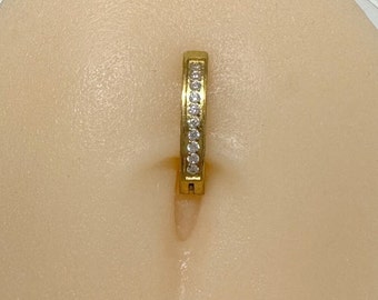CNC Set CZ Belly Button Ring ASTM F136 Implant Grade Titanium