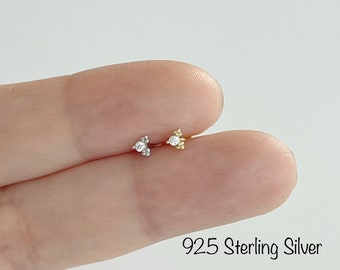 CZ Sterling Silver Piercing: Boho Milgrain Cartilage Helix Nose (Single)