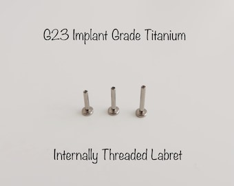 16g Replacement Part ASTM-F136 Implant Grade Titanium Internally Threaded Labret - ONLY for titanium headpiece