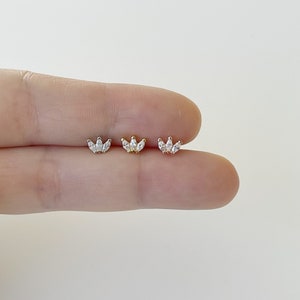 16g Tiny Crown Labret Piercing (Single), FINAL SALE Tiara 316L Surgical Steel, Tragus, Cartilage, Mid Cartilage, Helix, Conch