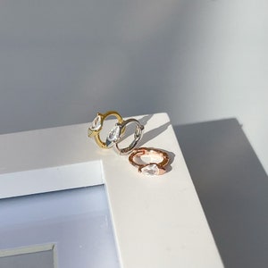 Teardrop CZ Hoop Cartilage (Single), 925 Sterling Silver Mini Huggie hoop, Tiny Cartilage, Helix, Tragus, Rook