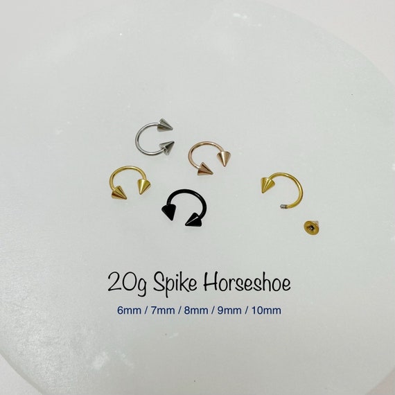 20g Spike Horseshoe Piercingsingle, Septum Ring, Nose Ring, Cartilage, Rook, Helix - Etsy 20g Spike Horseshoe Piercingsingle, Septum Ring, Nose Ring, Cartilage, Rook, Helix - Etsy