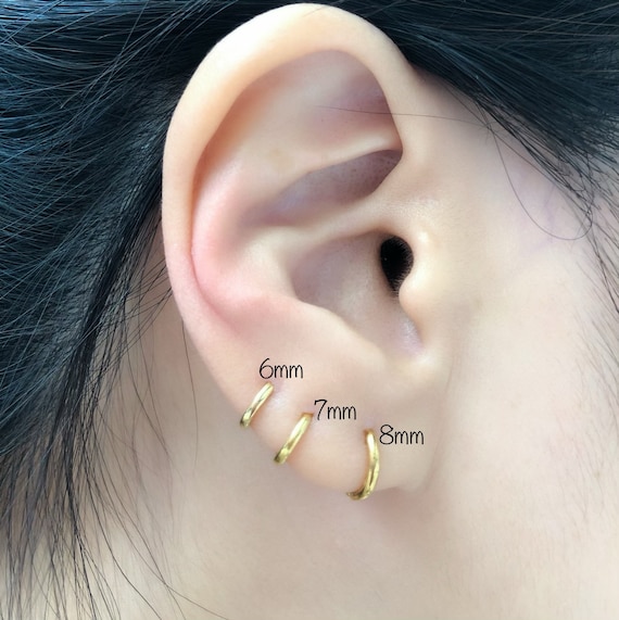 14K Gold Small Thin Hoop Earrings  Musemond