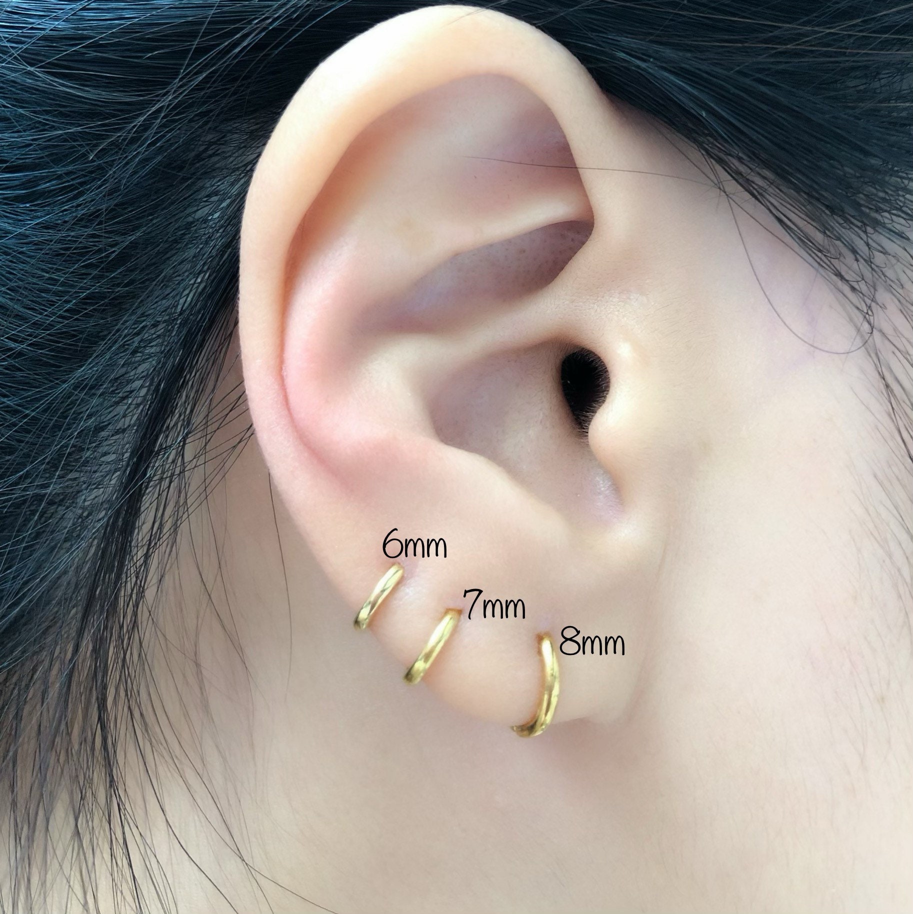 7mm huggie earrings discount