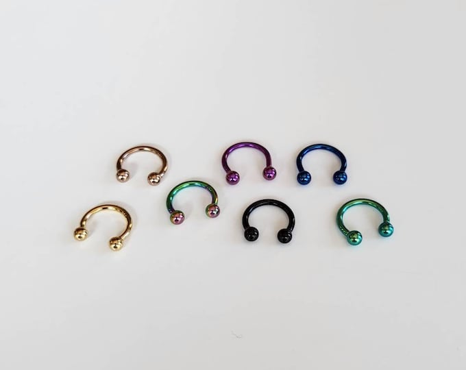 16g Horseshoe Internally Threaded Implant Grade Solid Titanium, Titanium 6AL-4V-ELI ASTM F -136