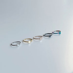 20g Tiny Star Thin Wire Hoop (Single), 316L Surgical Steel Annealed rounded ends cut rings, Cartilage, Nose, Tragus