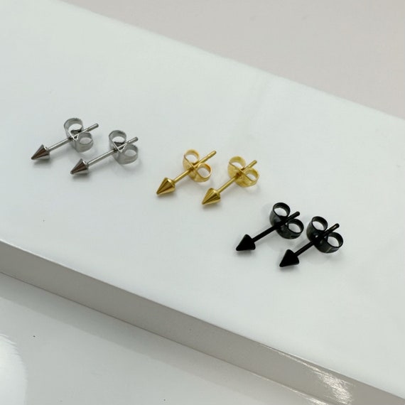Spike Earrings 316L Surgical Steel Gold/silver/black Spike