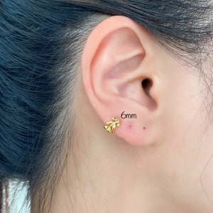 Sterling Silver Laurel Wreath Huggie Hoop Earrings (Single or Pair)