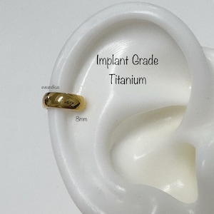 16g Thick Hoop, Implant Grade Titanium Hinged Segment Hoop Ring with Outward Facing Wide Dome Surface