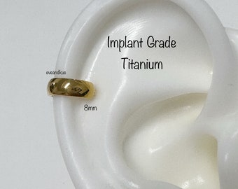 16g Implant Grade Titanium Hinged Segment Hoop Ring with Outward Facing Wide Dome Surface