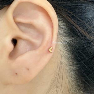 Teeny Tiny Chevron ASTM F136 Titanium Push-In Threadless Labret, Helix, Cartilage, Nose