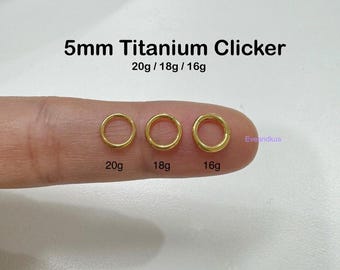 5mm Hoop Implant Grade Titanium Seamless Hinged Clicker: 20g 18g 16g Helix Tragus Hoop