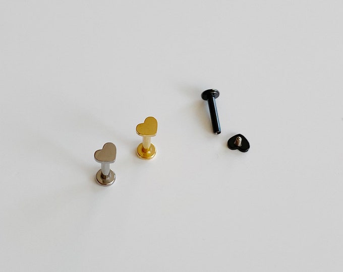 16g Tiny Star Crescent, Lighting Bolt, Heart Top, Star Piercing, Titanium 6AL-4V-ELI-ASTM-F136
