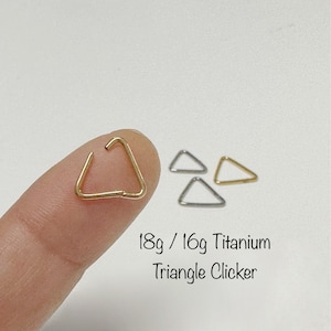 18g 16g Triangle Titanium Hinged Segment Hoop Clicker: ASTM F-136 Implant Grade Titanium