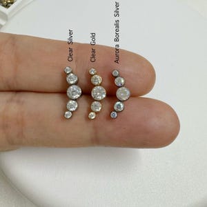 20g 18g 16g Curve CZ Push In Bezel Setting Titanium Labret, CZ Crescent ASTM F-136 Implant Grade Titanium Helix Cartilage Tragus