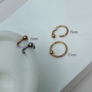 16g 3mm Ball Clicker 316L Surgical Steel Clicker for Helix, Cartilage, Daith, Tragus clicker