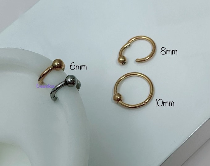 16g 3mm Ball Clicker 316L Surgical Steel Clicker for Helix, Cartilage, Daith, Tragus clicker