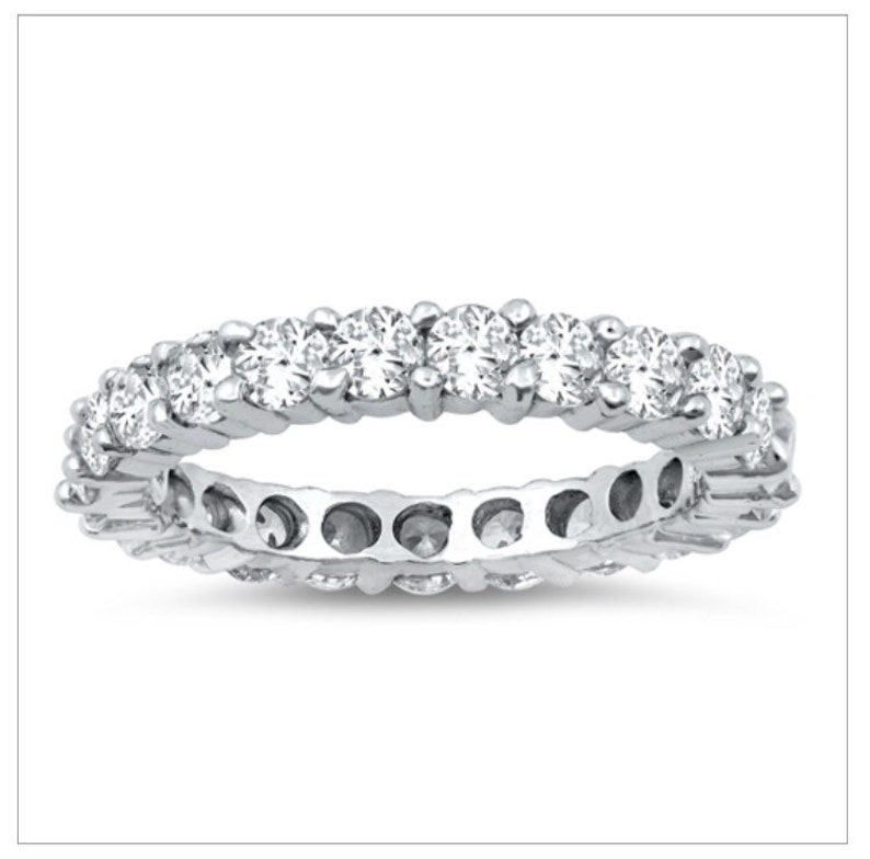 Eternity Ring 92.5 Sterling Silver Eternity Ring Etsy