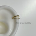 18g 16g 6mm 8mm V Shaped Hoop with One Line CZ prong Set Clicker, Helix, Cartilage, Hoop