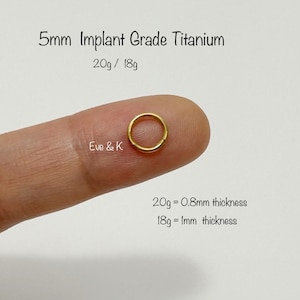 20g 18g 5mm Implant Grade Titanium Seamless Hinged Clicker, ASTM F-136 Titanium Segment Ring, Helix Hoop, Tragus