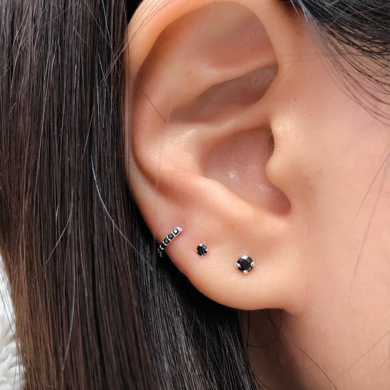 sterling silver black studs