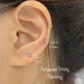 Turquoise Trinity Sterling Silver Piercing: Minimalist Cartilage Helix (Single)