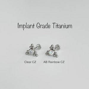 16g Titanium Boho Labret: Internally Threaded Monroe Piercing