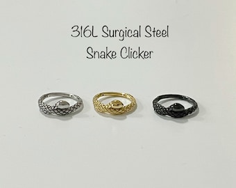 16g SNAKE Hinged Segment Rings Cartilage Hoop (Single), 316L Surgical steel