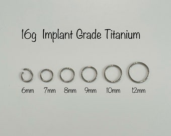 16g Titanium Seamless Hinged Clicker, Titanium Segment Ring, Helix Hoop, Cartilage, Conch, Nickel Free