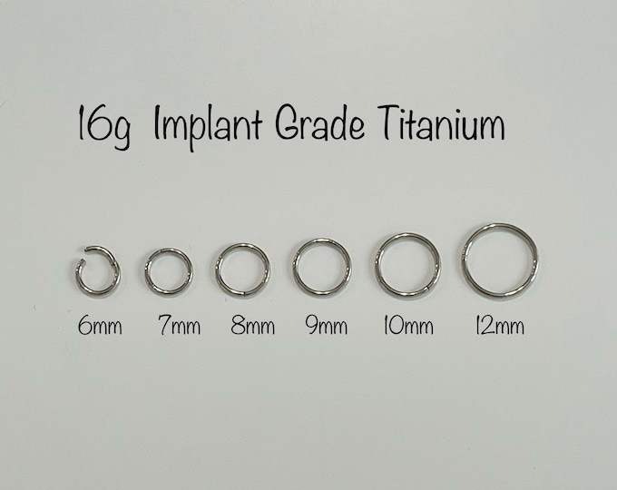 16g Titanium Seamless Hinged Clicker, Titanium Segment Ring, Helix Hoop, Cartilage, Conch, Nickel Free