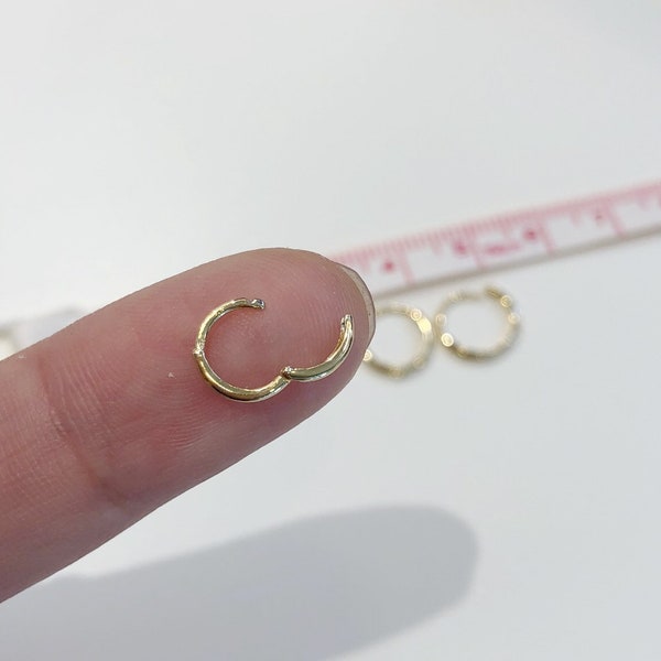 Tiny Thin Huggie Hoop (Pair) Earrings, 14k gold dipped Sterling Silver huggie Earring, 6mm/7mm/8mm/9mm/10mm Dainty Huggie Earrings