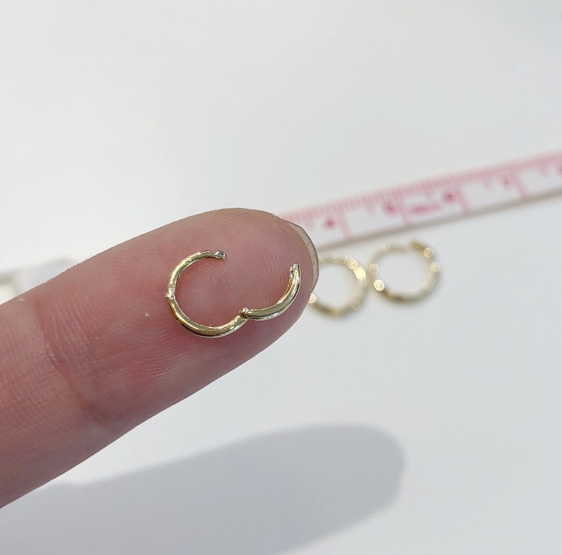 Tiny Thin Huggie Hoop (Pair) Earrings, 14k gold dipped Sterling Silver huggie Earring, 6mm/7mm/8mm/9mm/10mm Dainty Huggie Earrings 