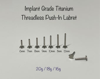 20g/18g/16g  Flower Shaped Base Implant Grade Titanium Threadless Push-In Labret Replacement