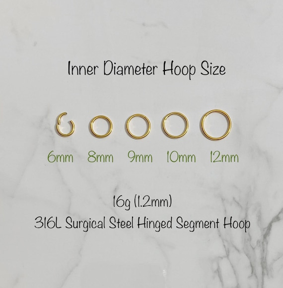 20g 18g 16g Plain Basic 316L Surgical Steel Gold Hoop Clicker - Etsy