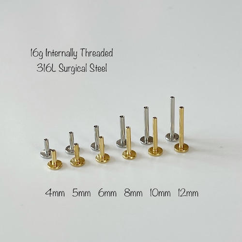 16g 316L Surgical Steel Internally Threaded Labret - Replacement Part