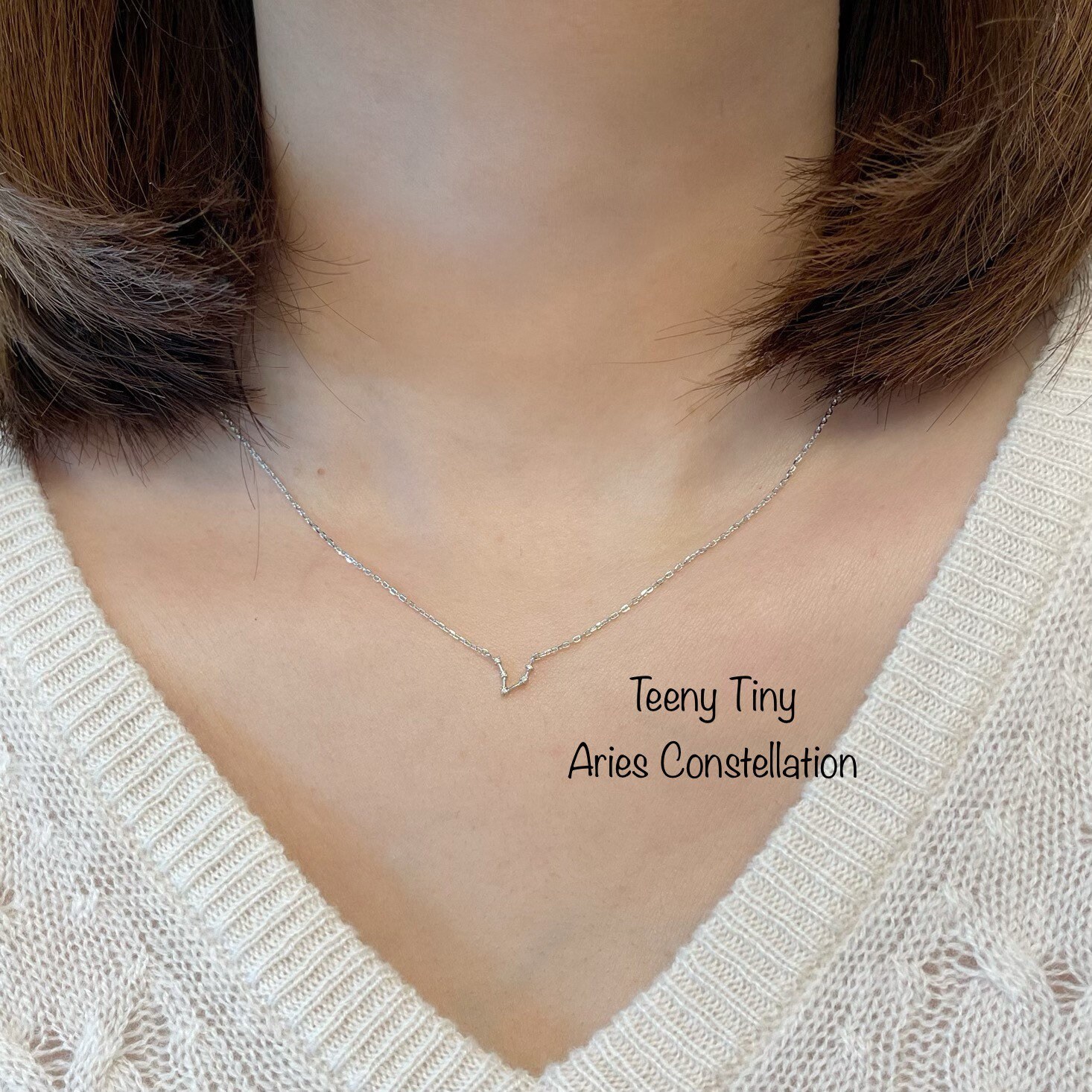 Teeny Tiny Aries Necklace Constellation 