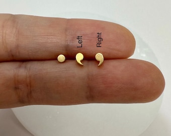 20g 18g 16g Punkt, Komma, Semikolon fadenloses Push-In-Labret, Symbol-Komma, Punktknorpel, Helix, Tragus fadenloses Push-in-Labret