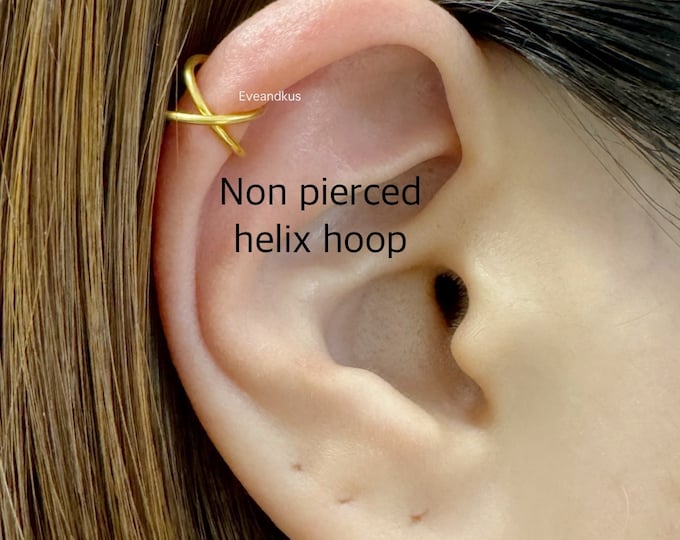 Non pierced helix earring, Ear Cuff No piercing 316L surgical steel, conch, helix, cartilage, nose