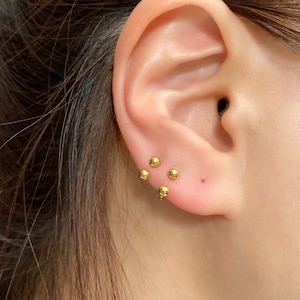 20g 18g 16g Gold HorseShoe 3mm Barbell piercing(Single), Septum Ring, Nose Ring, Cartilage, Rook, Helix