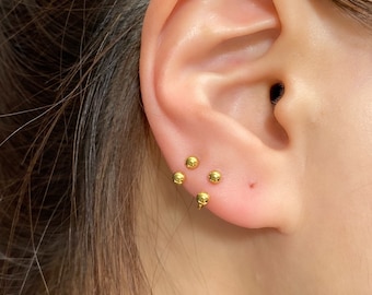 20g 18g 16g Gold HorseShoe 3mm Barbell piercing(Single), Septum Ring, Nose Ring, Cartilage, Rook, Helix