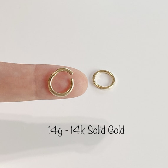 14g 14k Solid Gold Endless Clicker Segment Hoop single 8mm Etsy