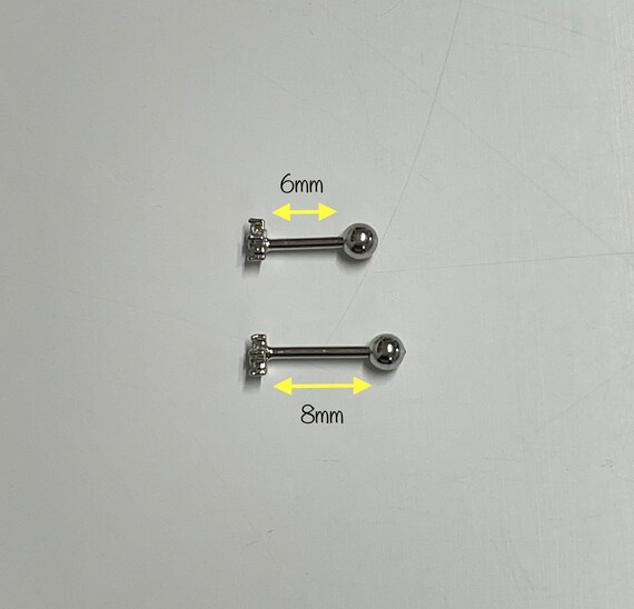 Three Mismatch CZ Stones Piercing (single), Minimalist 92.5