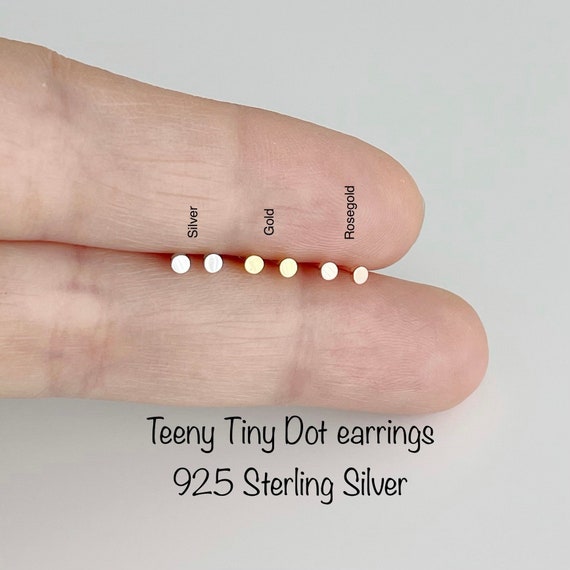 Teeny Tiny Dot Stud Earrings (PAIR), 2mm/3mm /4mm Dot 925