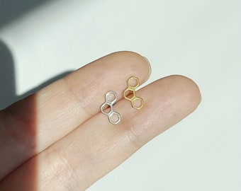 16g Honeycomb Cartilage piercing, 16G Three Honeycomb Hexagons Helix Daith Tragus Earring Piercings