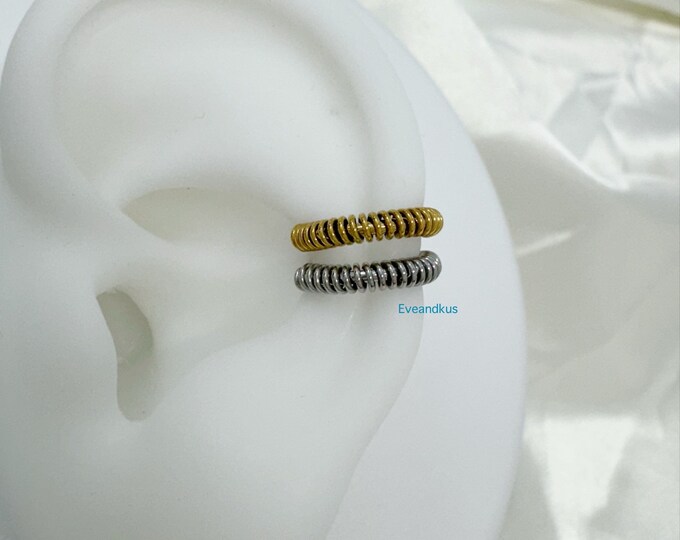 16g 316L Surgical Steel Spring Coil Clicker:  Daith, Septum hoop