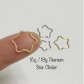 18g 16g Star Hoop: ASTM F136 Implant Grade Titanium Clicker Hoop