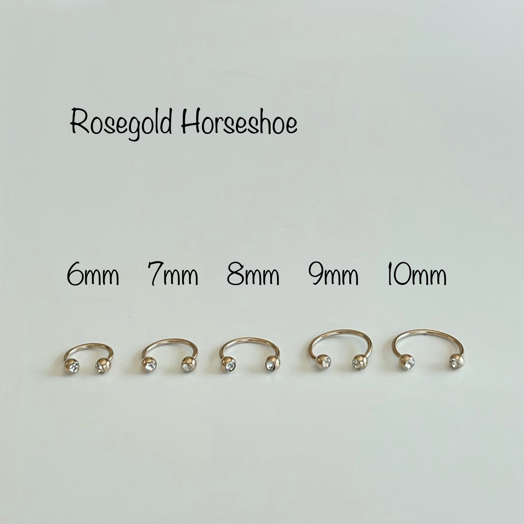 MODRSA Gold Horseshoe Nose Ring 18g Double Gem Horse Shoe Nose Ring